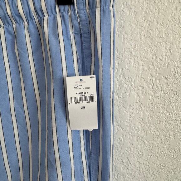 NEW NWT Gap Striped Drawstring Relaxed Fit Cotton Pajama Pants Blue XS - Picture 8 of 10